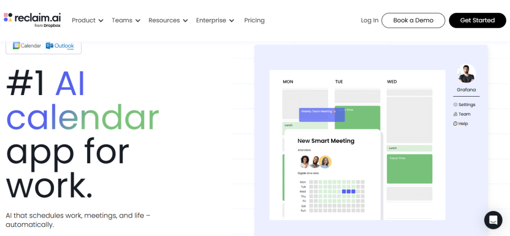 AI scheduling dashboard showing automated focus time blocks and habit rescheduling for 2026.