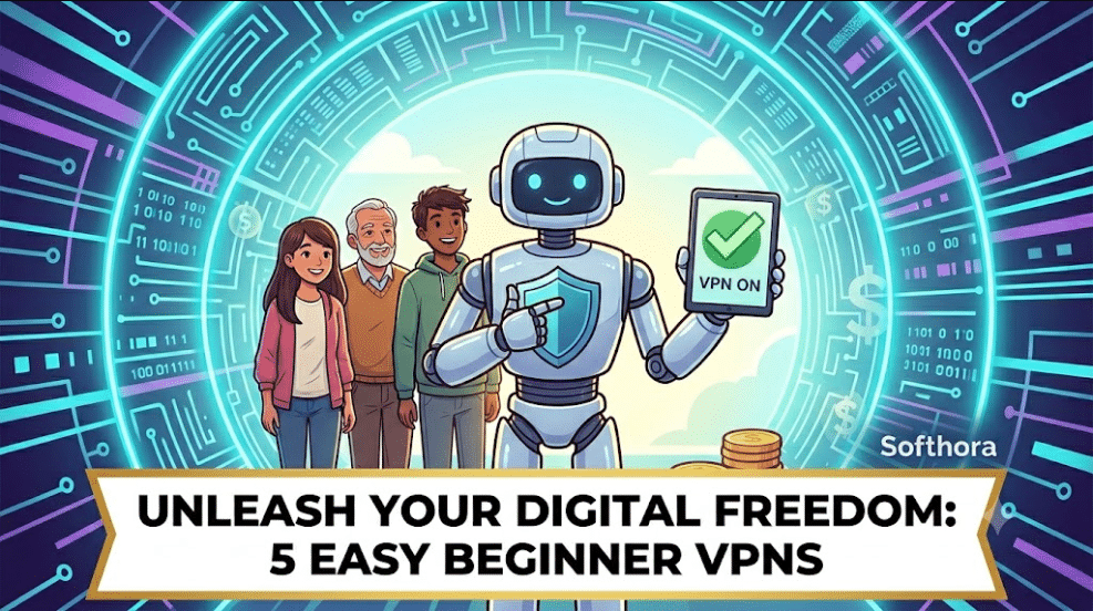 Beginner friendly VPN guide showing secure encrypted network connection