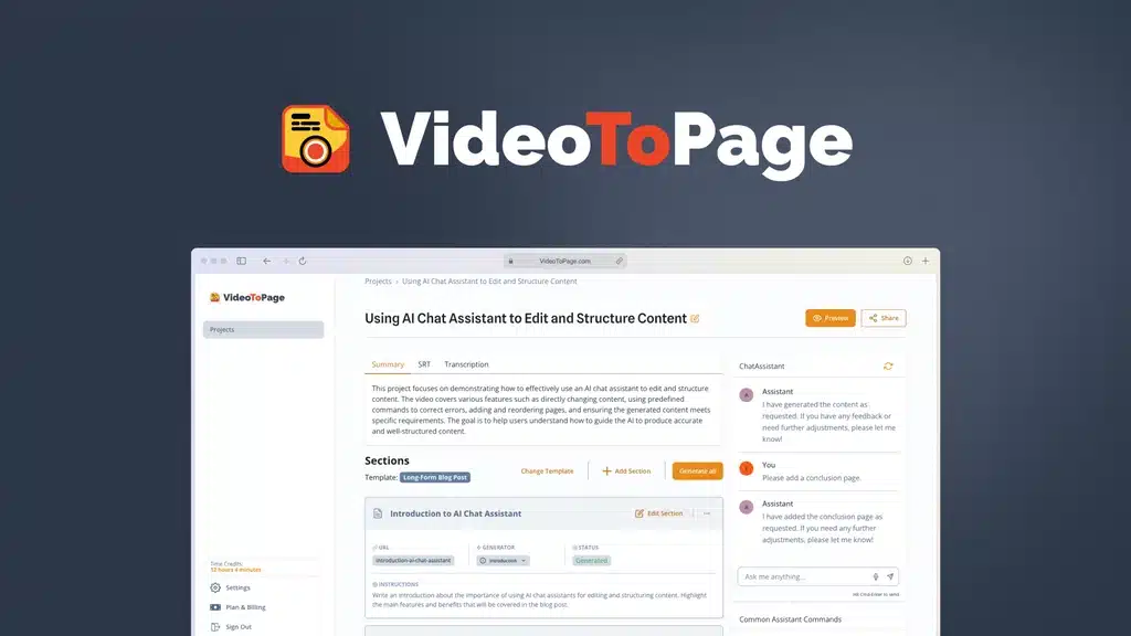 Videotopage vs Descript comparison of video transcription tools