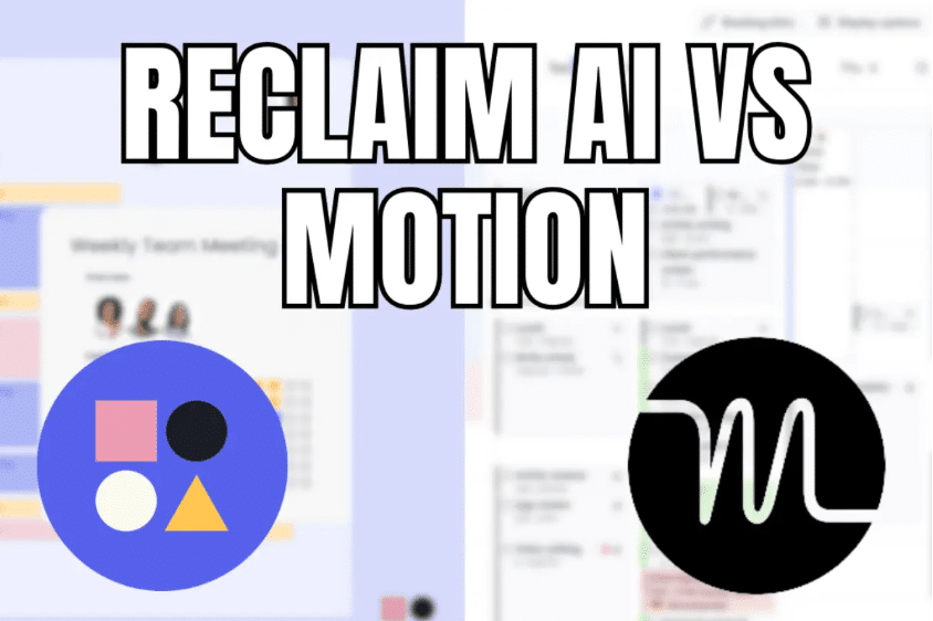 Reclaim.ai vs Motion user interface and dashboard feature comparison layout
