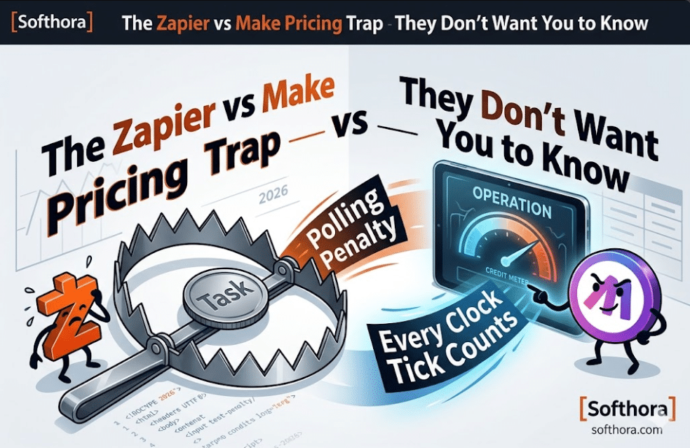 Zapier vs Make pricing trap comparison showdown for business automation
