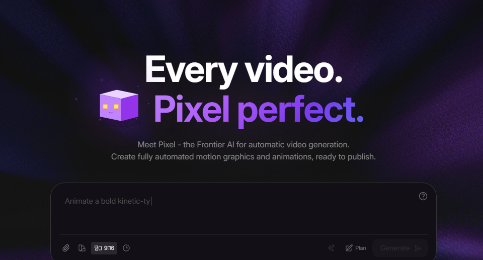 Dashboard interface preview of an automatic motion graphics tool for a faceless YouTube channel workflow